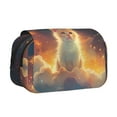 thumbnail image 1 of Kdxio Starry Sky Constellation Cat for Double Compartment Pen Case Oxford Organizer with Zipper Pockets for Students Artists, 1 of 7