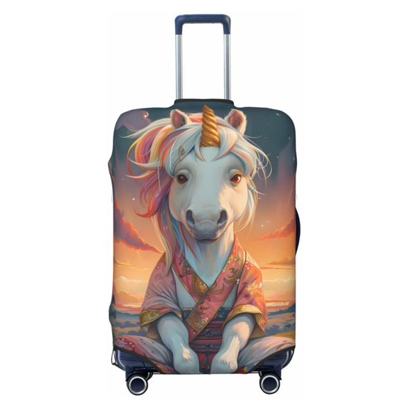 Kdxio Starry Sky Cute Horse Pattern Luggage Cover for Travel,Elastic and Durable,Fits 18-32 Inch,Anti-Scratch Suitcase Protector-No luggage included