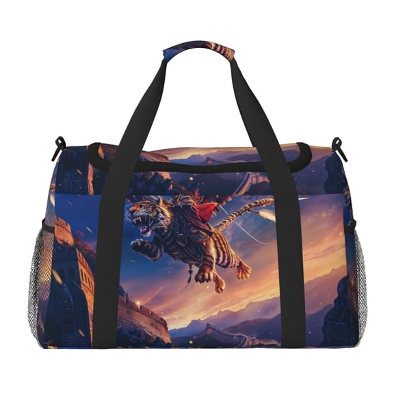Kdxio Starry Sky Flying Tiger Travel Duffel Bag Gym Bag Weekender Travel Bag Gym Bag for Women &Men Airplane Travel Essentials for Flying