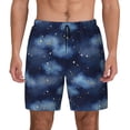 thumbnail image 1 of Kdxio Starry Sky Print Men's Swim Trunks with Compression Liner 7 Inch Inseam Quick Dry Swim Shorts, 1 of 7