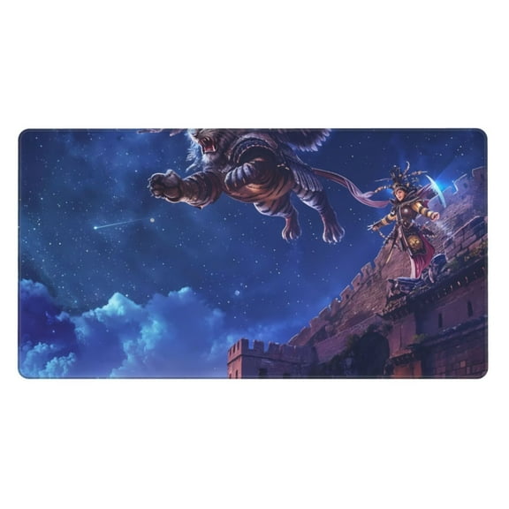 Kdxio Starry Sky Wall Flying Tiger Print Large Gaming Mouse Pad,Non-Slip Base,Water Resist Keyboard Pad for Gamer,Office & Home,29.5 x 15.8 in