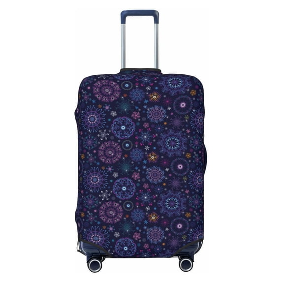 Kdxio Stars And Gradient Colorful Snowflakes Pattern Luggage Cover for Travel,Elastic and Durable,Fits 18-32 Inch,Anti-Scratch Suitcase Protector-No luggage included