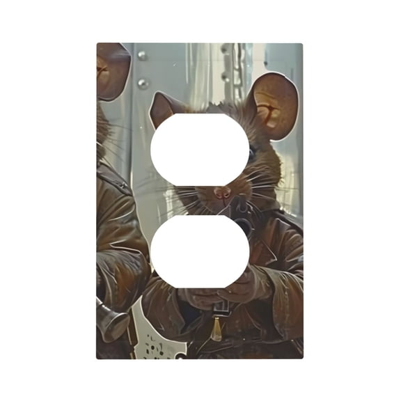 Kdxio Steampunk Space Mice Warriors Decorator Light Switch or Receptacle Outlet Wall Plate Decorator Wall Plate Child Safe Outlet Cover-Style S