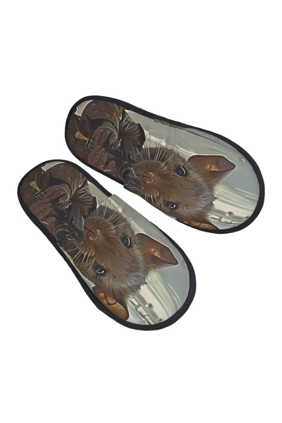 Steampunk Space Mice Warriors Pattern Slippers for Women Memory Foam Fuzzy House Slippers Bedroom Non-slip Warm Womens Slippers