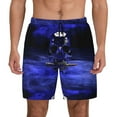 thumbnail image 1 of Kdxio Steel Skull Print Men'S Swim Trunks With Compression Liner 7 Inch Inseam Quick Dry Swim Shorts, 1 of 7