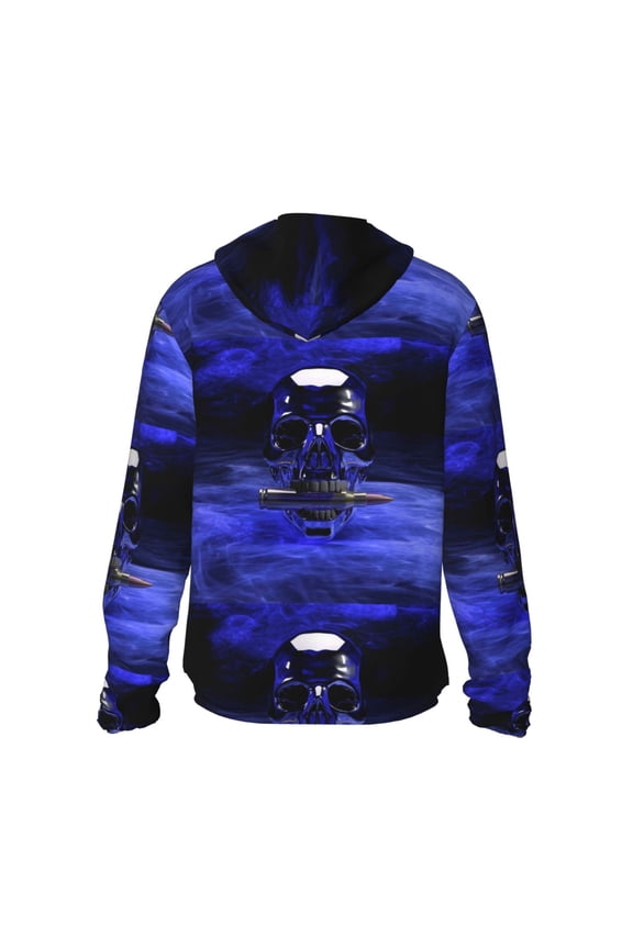 Steel Skull Print Women Men Sun Protection UPF 50+ Jackets Zip Up Long Sleeve Hoodie Hiking Lightweight with Pockets