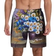 thumbnail image 1 of Kdxio Still Life Flowers Print Men'S Swim Trunks With Compression Liner 7 Inch Inseam Quick Dry Swim Shorts, 1 of 7