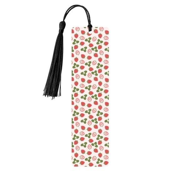 Kdxio Strawberries And Leaf Print Metal Tassel Bookmarks,Perfect Gift for Art Lovers and Bookworms Metal Bookmarks for Women