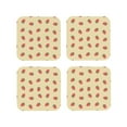 thumbnail image 1 of Kdxio Strawberries Funny Coasters,4 Pcs Leather Coasters,Housewarming Gifts,Protect Furniture from Water Marks Scratch and Damage, 1 of 8