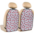 thumbnail image 1 of Kdxio Strawberries Print 2 Pack Car Kick Mat Seat Cover Back Protector Mat with Pockets for Organizer Backseat Protector and Storage Anti Kick Pad for Vehicles, 1 of 9