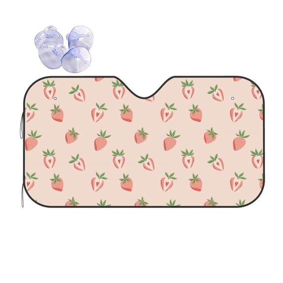 Kdxio Strawberries Print Front Windshield Sun Shade,Folding Auto Sunshade for Car Truck SUV-Medium