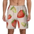 thumbnail image 1 of Kdxio Strawberries Print Men'S Swim Trunks With Compression Liner 7 Inch Inseam Quick Dry Swim Shorts, 1 of 7