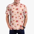 thumbnail image 1 of Kdxio Strawberries Print Men's Short Sleeve Polo Shirt,Midweight Men's Shirt, 1 of 6