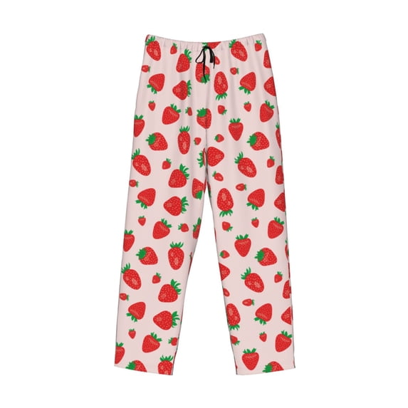 Kdxio Strawberries Print Men's Sleep Pajama Pant Lounge Pants with Pockets