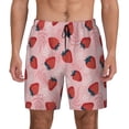 thumbnail image 1 of Kdxio Strawberries Print Men's Swim Trunks with Compression Liner 7 Inch Inseam Quick Dry Swim Shorts, 1 of 7