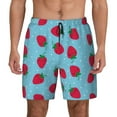 thumbnail image 1 of Kdxio Strawberries Print Men's Swim Trunks with Compression Liner 7 Inch Inseam Quick Dry Swim Shorts, 1 of 7