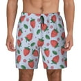 thumbnail image 1 of Kdxio Strawberries Print Men's Swim Trunks with Compression Liner 7 Inch Inseam Quick Dry Swim Shorts, 1 of 7