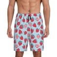 thumbnail image 1 of Kdxio Strawberries Print Mens Sleep Shorts Bottoms Soft Comfy Pajama Wear Pants with Drawstring Pockets, 1 of 7