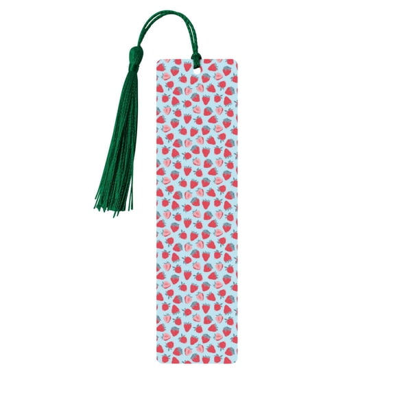Kdxio Strawberries Print Metal Tassel Bookmarks,Perfect Gift for Art Lovers and Bookworms Metal Bookmarks for Women