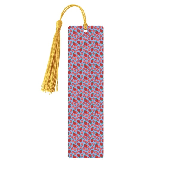 Kdxio Strawberries Print Metal Tassel Bookmarks,Perfect Gift for Art Lovers and Bookworms Metal Bookmarks for Women