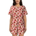 thumbnail image 1 of Kdxio Strawberries Print Pajamas Sets for Women Short-Sleeved Pjs with Lounge Shorts Two Piece Sleepwear S-4XL, 1 of 9