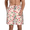 thumbnail image 1 of Kdxio Strawberry And Flowers Pattern Mens Casual Shorts - Drawstring Summer Beach Sports Shorts for Men, 1 of 9