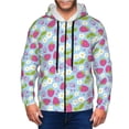 thumbnail image 1 of Kdxio Strawberry And Flowers Print Men Hoodies Casual Hoodies for Men with Zip Pockets Full Zip Long Sleeve Sweatshirt Sports Hooded Jacket-X-Large, 1 of 5