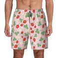thumbnail image 1 of Kdxio Strawberry And Flowers Print Men's Swim Trunks with Compression Liner 7 Inch Inseam Quick Dry Swim Shorts, 1 of 7