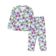 thumbnail image 1 of Kdxio Strawberry And Flowers Women's Pajama Sets Long Sleeve Button Down Sleepwear Nightwear Soft Pjs Lounge Sets-X-Large, 1 of 7