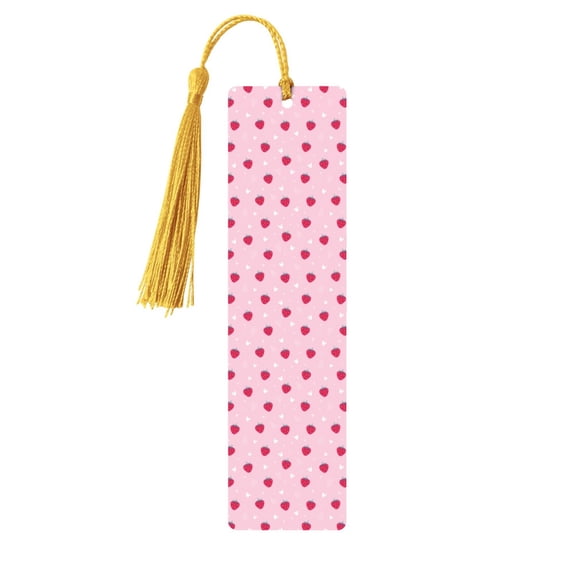 Kdxio Strawberry And Heart Print Metal Tassel Bookmarks,Perfect Gift for Art Lovers and Bookworms Metal Bookmarks for Women