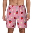 thumbnail image 1 of Kdxio Strawberry And Ladybugs Print Men'S Swim Trunks With Compression Liner 7 Inch Inseam Quick Dry Swim Shorts, 1 of 7
