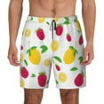 thumbnail image 1 of Kdxio Strawberry And Lemon Print Men'S Swim Trunks With Compression Liner 7 Inch Inseam Quick Dry Swim Shorts, 1 of 7
