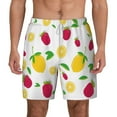 thumbnail image 1 of Kdxio Strawberry And Lemon Print Men'S Swim Trunks With Compression Liner 7 Inch Inseam Quick Dry Swim Shorts, 1 of 7