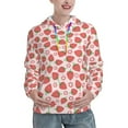 thumbnail image 1 of Kdxio Strawberry Flower Print Womens Oversized Hoodies Sweatshirts Hooded Pullover Tops Sweaters Casual-X-Large, 1 of 1