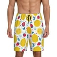 thumbnail image 1 of Kdxio Strawberry Lemon Print Mens Sleep Shorts Bottoms Soft Comfy Pajama Wear Pants with Drawstring Pockets, 1 of 7