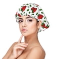 thumbnail image 1 of Kdxio Strawberry Pattern Satin Bonnet Silk Bonnet Hair Bonnet for Sleeping Hair Bonnets for Women Curly Natural Hair, 1 of 6