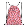 thumbnail image 1 of Kdxio Strawberry Print Drawstring Backpack Bag,Waterproof Draw String Back Sack, Gym Drawstring Bags Swim Bag For Unisex, 1 of 9
