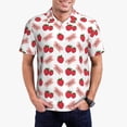 thumbnail image 1 of Kdxio Strawberry Print Men's Short Sleeve Polo Shirt,Midweight Men's Shirt, 1 of 6