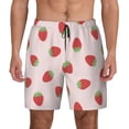 thumbnail image 1 of Kdxio Strawberry Print Men's Swim Trunks with Compression Liner 7 Inch Inseam Quick Dry Swim Shorts, 1 of 7