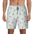 thumbnail image 1 of Kdxio Strawberry Print Men's Swim Trunks with Compression Liner 7 Inch Inseam Quick Dry Swim Shorts, 1 of 7
