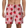 thumbnail image 1 of Kdxio Strawberry Print Men's Swim Trunks with Compression Liner 7 Inch Inseam Quick Dry Swim Shorts, 1 of 7