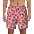 thumbnail image 1 of Kdxio Strawberry Print Men's Swim Trunks with Compression Liner 7 Inch Inseam Quick Dry Swim Shorts, 1 of 7