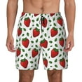 thumbnail image 1 of Kdxio Strawberry Print Men's Swim Trunks with Compression Liner 7 Inch Inseam Quick Dry Swim Shorts, 1 of 7
