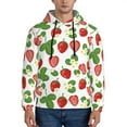 thumbnail image 1 of Kdxio Strawberry Print Mens Casual Hooded Collar Drawstring Hoodies Pullover Sweatshirts Casual Long Sleeve Shirts-4X-Large, 1 of 7