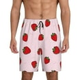 thumbnail image 1 of Kdxio Strawberry Print Mens Sleep Shorts Bottoms Soft Comfy Pajama Wear Pants with Drawstring Pockets, 1 of 7