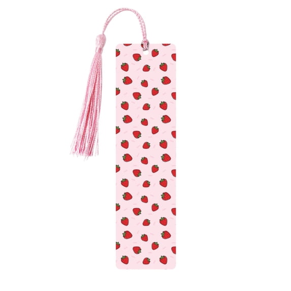 Kdxio Strawberry Print Metal Tassel Bookmarks,Perfect Gift for Art Lovers and Bookworms Metal Bookmarks for Women