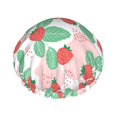 thumbnail image 1 of Kdxio Strawberry Print Shower Cap for Women,Elastic and Reusable,Double Waterproof Layers Bathing Hat, 1 of 9
