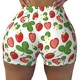 thumbnail image 1 of Kdxio Strawberry Print Workout Shorts for Women Seamless Soft Smooth Gym Yoga Scrunch Active Shorts, 1 of 9