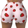 thumbnail image 1 of Kdxio Strawberry Print Workout Shorts for Women Seamless Soft Smooth Gym Yoga Scrunch Active Shorts, 1 of 9