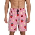 thumbnail image 1 of Kdxio Strawberry and Ladybugs Print Mens Sleep Shorts Bottoms Soft Comfy Pajama Wear Pants with Drawstring Pockets, 1 of 7